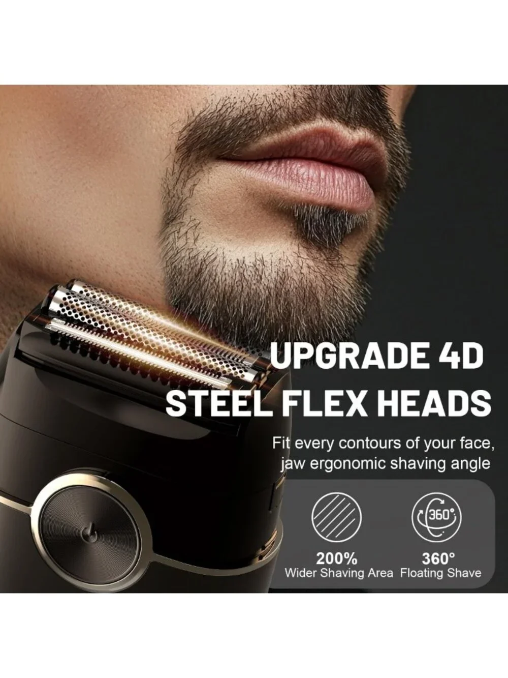 Electric Foil Shaver for Men - 4 Floating Blades, Dual Speed, Smooth Shaving